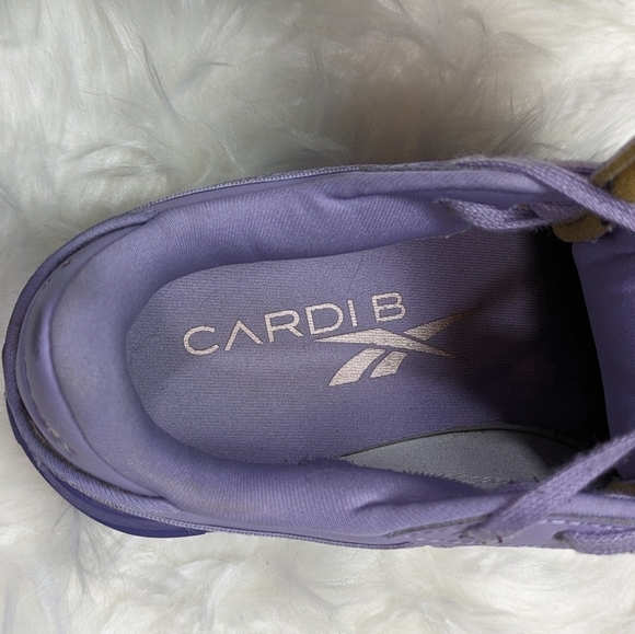 Reebok X Cardi B Club C Chunky Platform Sneakers in Crisp Purple Size 37 - Picture 7 of 9